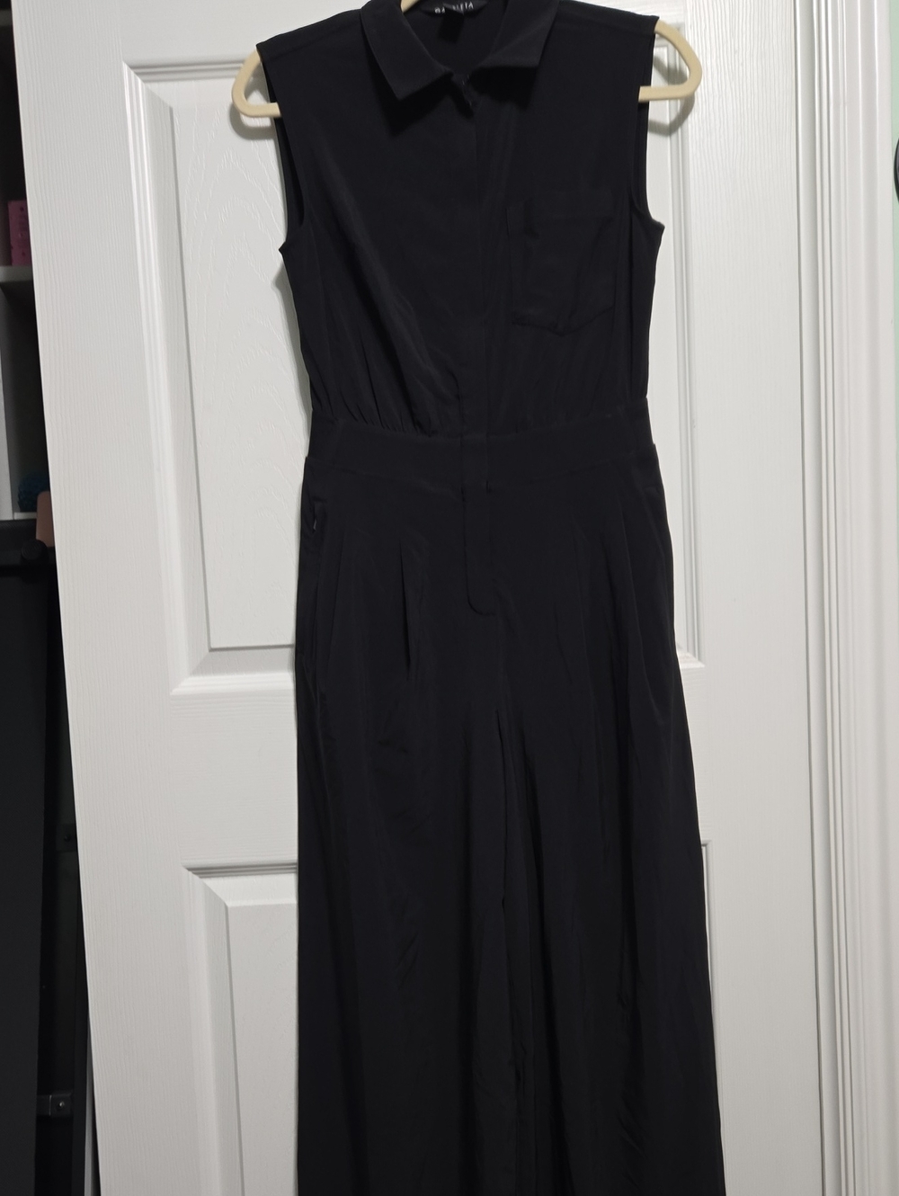 Athleta Black Sleeveless Collared Jumpsuit